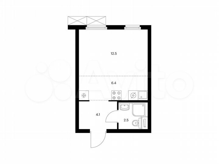 Квартира-студия, 25,5 м², 9/25 эт.