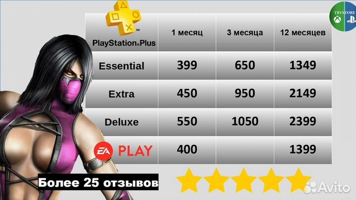 Подписка PS Plus extra/delux/ea GOW