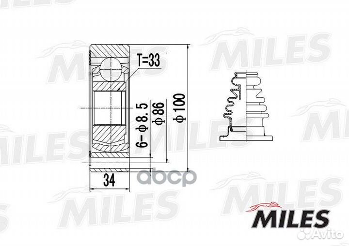 Шрус внутренний audi A3/VW G2/G3/polo/passat/SK