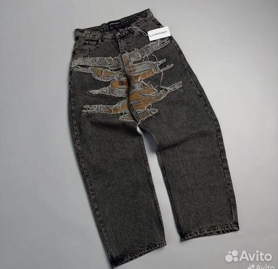 Джинсы y/project серые