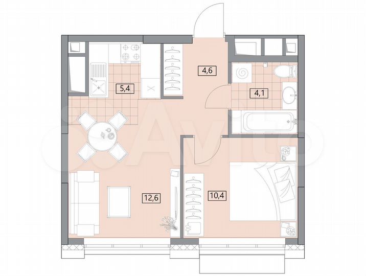 1-к. квартира, 37,8 м², 23/29 эт.