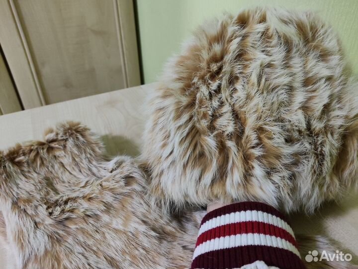 Шапка и шарф из натурального меха