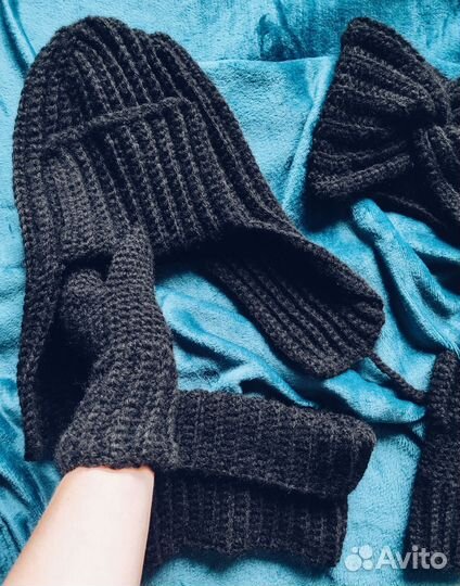 Шапка ушанка из ангоры