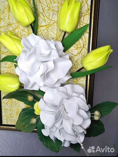 Подарок. Букет тюльпанов. Картина с подсветкой