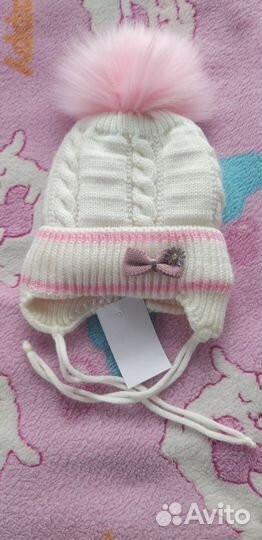 Новые шапочки 3-6мес