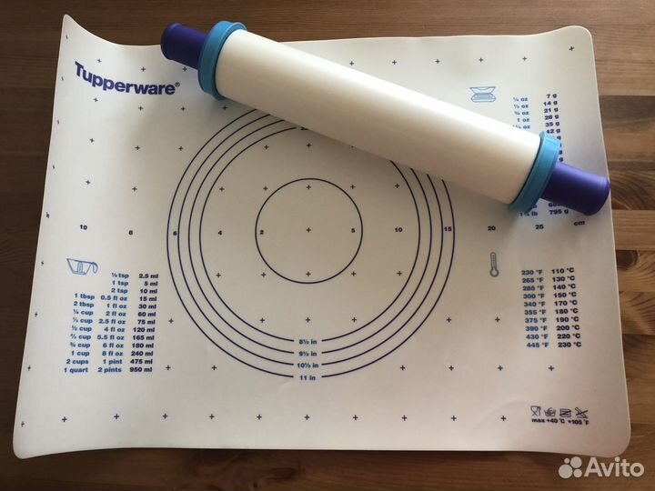 Коврик для раскатки теста и скалка