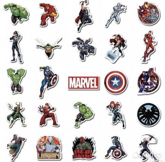 Наклейки стикеры marvel марвел