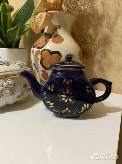 Чайник. Посуда. Гжель. Винтаж. СССР