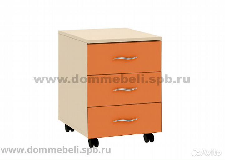 Тумба с 3 ящиками 24.2 Дельта дуб молочный/розовый