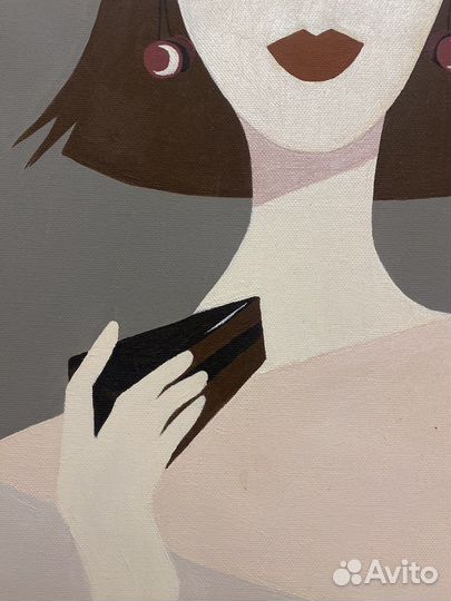 Авторская интерьерная картина «Девушка с тортом»