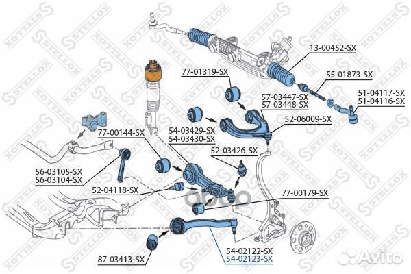 Рычаг нижний правый 54-02123-SX Stellox