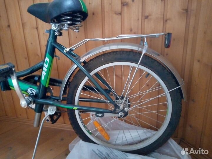Велосипед Stels 410, черно-зелёного цвета, б/у