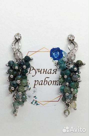 Серьги ручной работы из натуральных камней