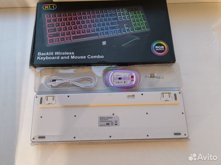 Набор мышка и клавиатура беспроводные с подсветкой