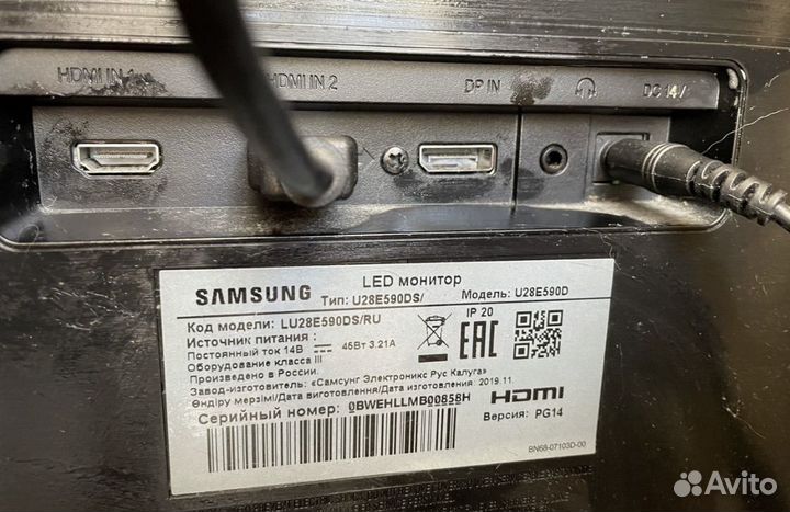 Монитор 4К samsung 28 дюймов