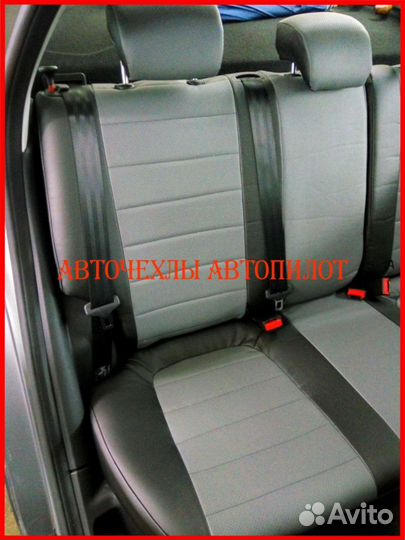 Чехлы Автопилот LADA Vesta из экокожи чёрно-серые