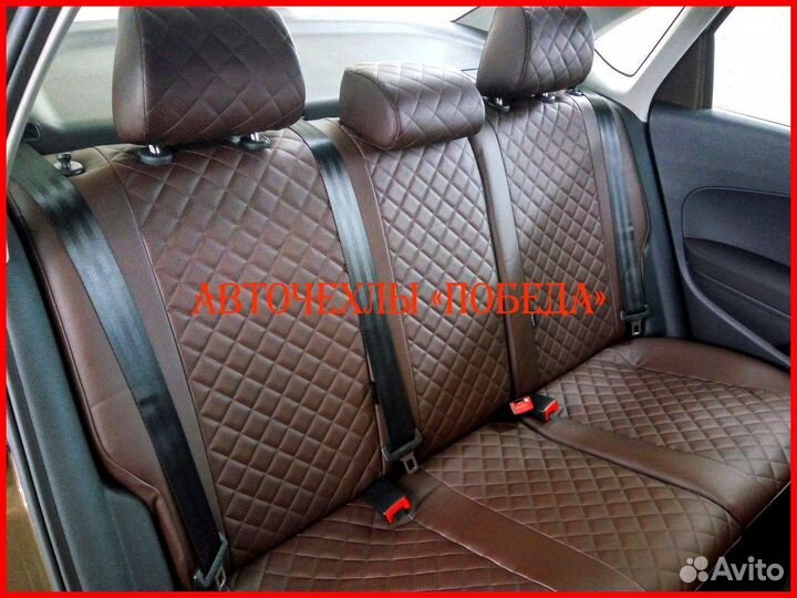 Чехлы Volkswagen Polo 5 Sd из экокожи шоколадные