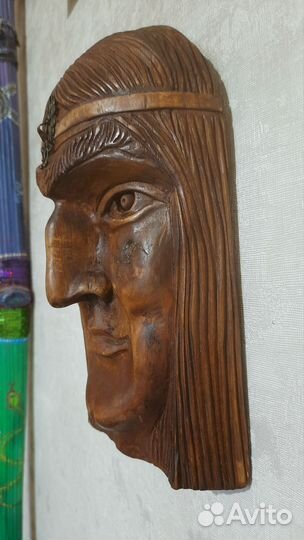 Маска вождя Ацтеков. Дерево