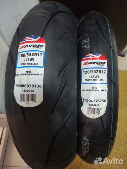 Мотошины 180 55 17 Sport Avon комплект
