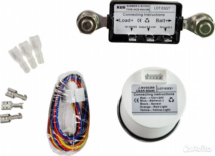 Амперметр аналоговый /+80 А, черный циферблат, нер