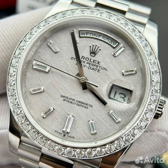 Rolex Day Date Meteorite dial Moissanite Bezel