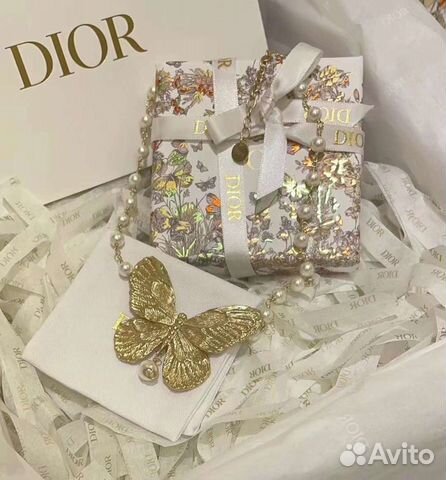 Колье чокер Dior бабочка новая коллекция премиум