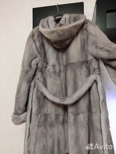 Шуба норковая с капюшоном