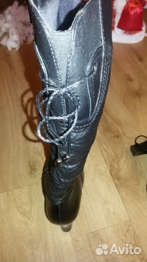 Сапоги зимние кожаные новые