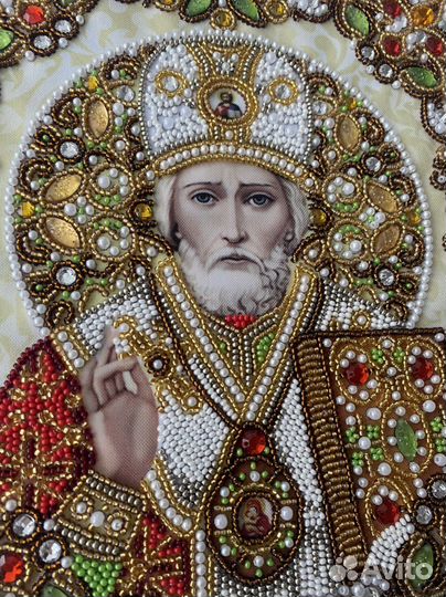 Икона «Николай Чудотворец» в каменьях