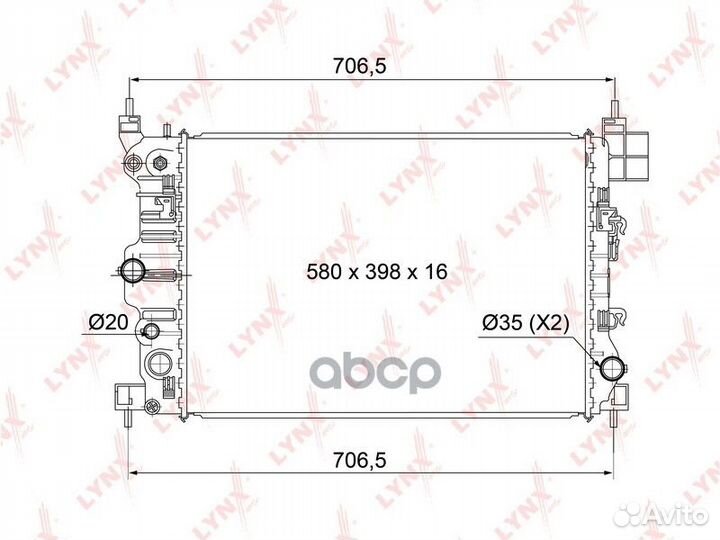 RB-1009 радиатор системы охлаждения Chevrolet