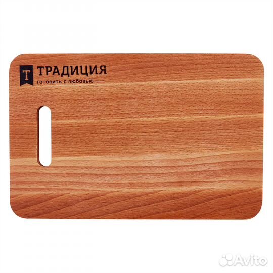 Доска разделочная 29x19x1,6см, бук, Традиция