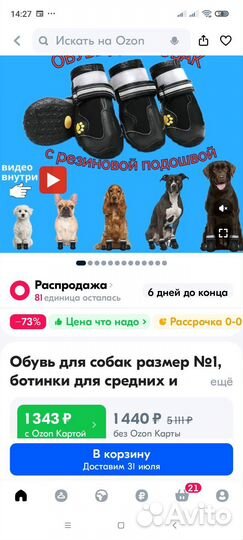 Обувь для собачек