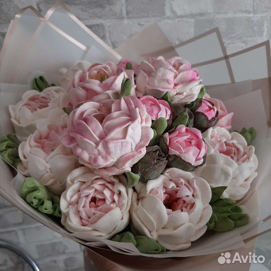 Букет съедобный из зефирных пионов