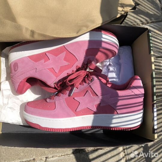 Кроссовки Bape sta M2 pink suede розовые