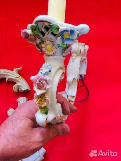 Люстра Италия барокко фарфор ангелы антик
