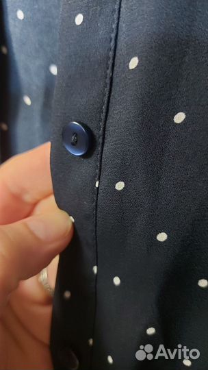 Платье на пуговицах миди в горошек 44