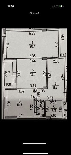 2-к. квартира, 63 м², 14/16 эт.