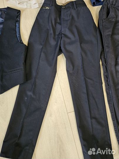 Брюки школьные 140 синие и пр