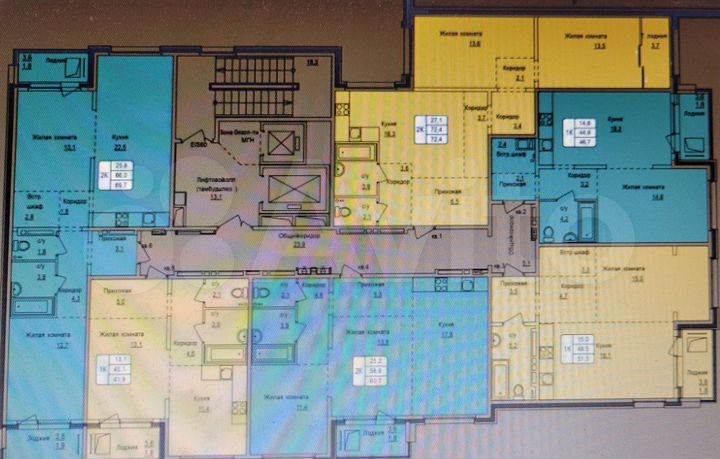 2-к. квартира, 72,4 м², 13/17 эт.