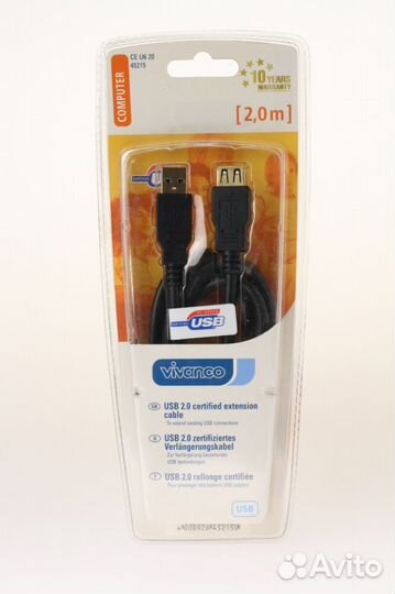 USB кабель Vivanco 45215 CE U6 20 (2 метра)