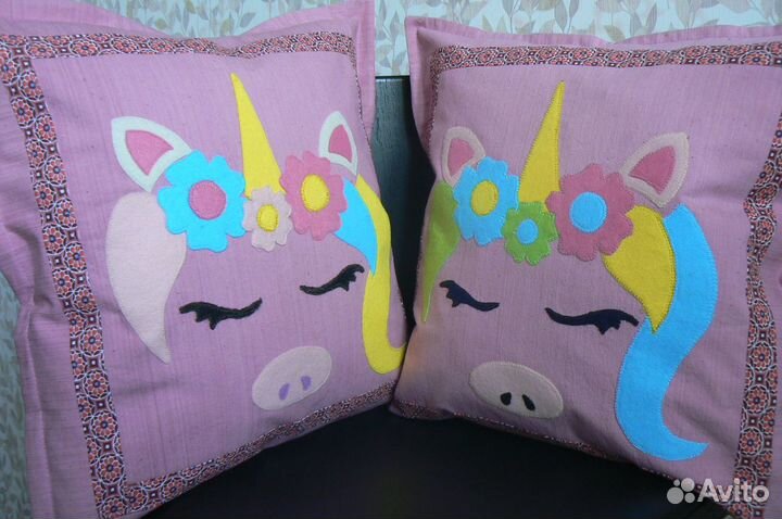 Чехол на подушку Единорог(новая/ручная работа)