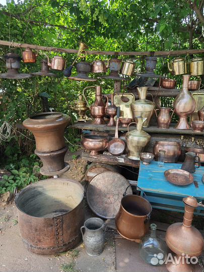 Старинный медный бак котел ведро водник из меди