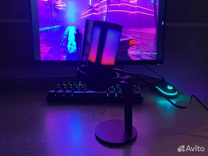 Микрофон Игровой Студийный с RGB подсветкой, новые