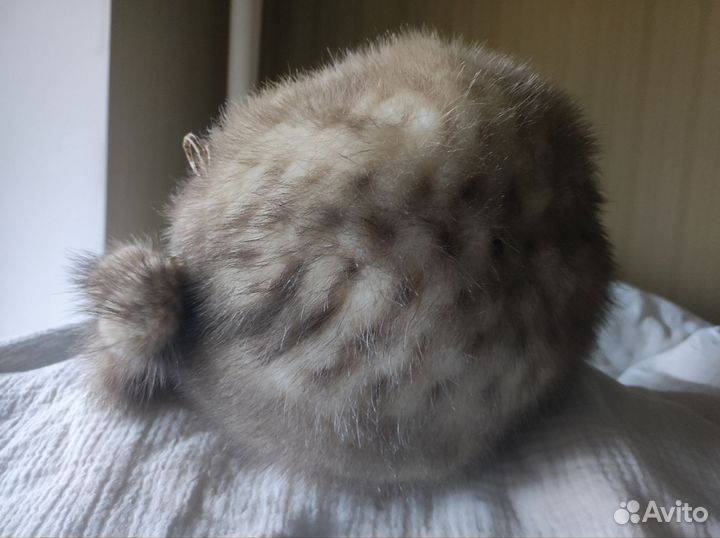 Шапка норковая женская вязаная натуральный мех