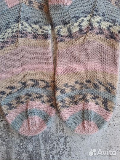 Носки шерстяные вязаные