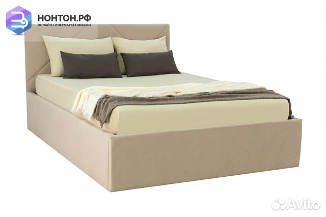 Кровать Лима 1.4 м бежевая