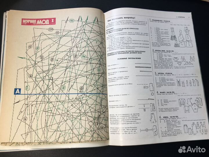 Журнал мод 2/1989 выкройки не откреплены