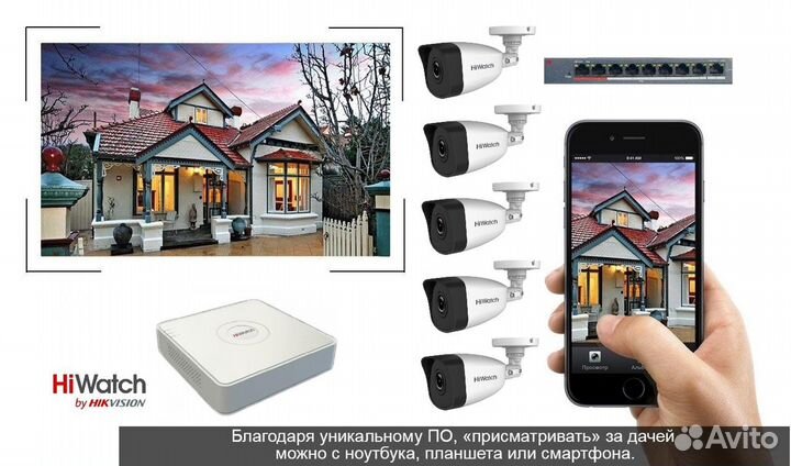 Система безопасности с удаленным доступом 5камер