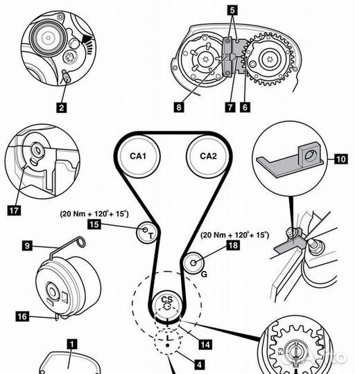 Набор фиксаторов грм GM opel 1.6 1.8 MT1857