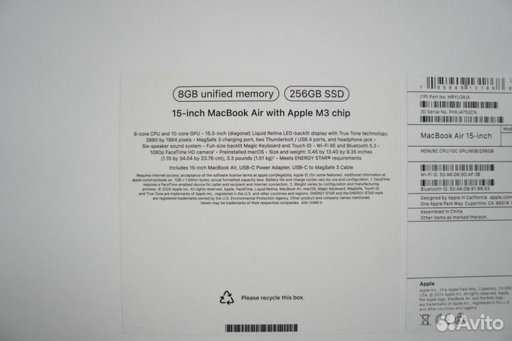 Macbook Air 15 m3 8/256 midnight